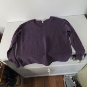 Ella Moss Women's Deep Purple Crew Neck Sweater